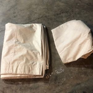 2 pink flat panel custom drapes w/ blackout lining